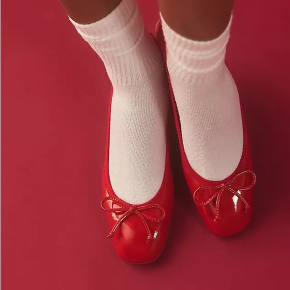 Anthropologie Bibi Lou Heeled Ballet Pumps Red 41 EU 10 US - Picture 3 of 16